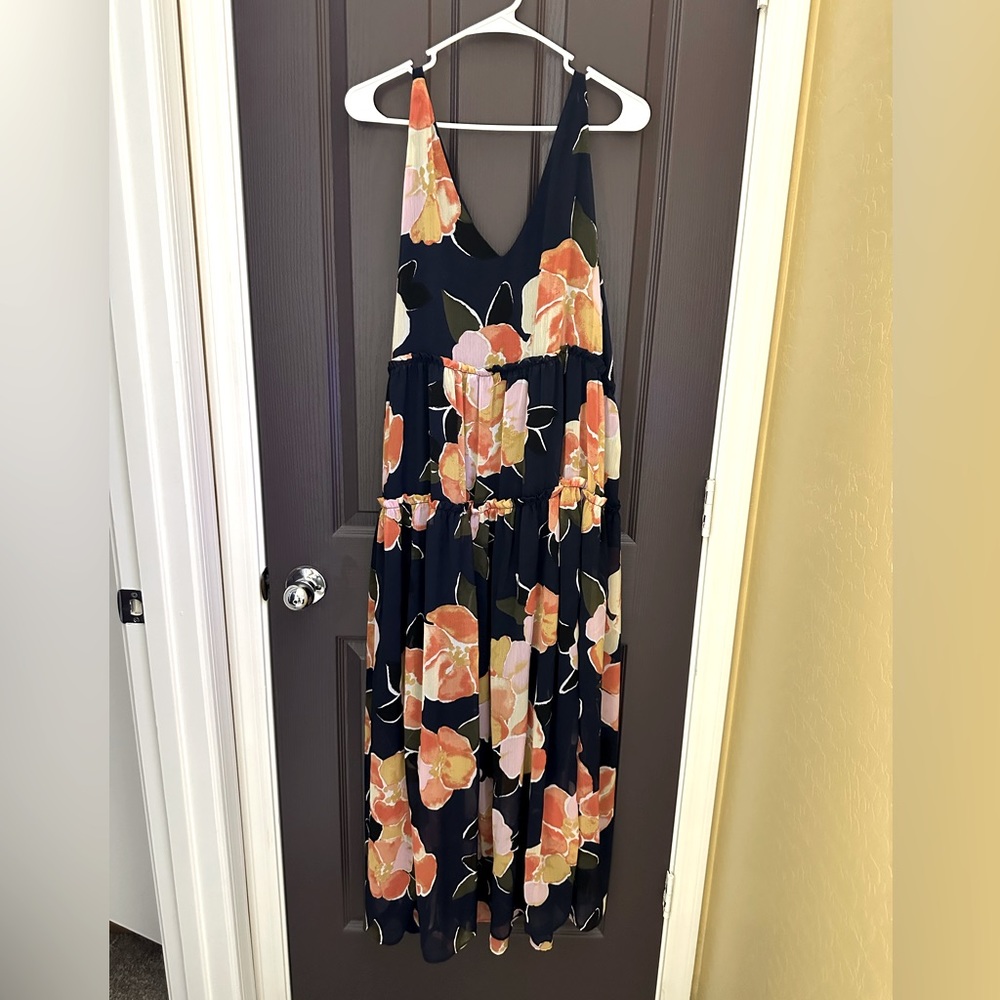 Maurice’s Tiered Maxi Dress Multicolored w/ spaghetti straps lining Size 1X